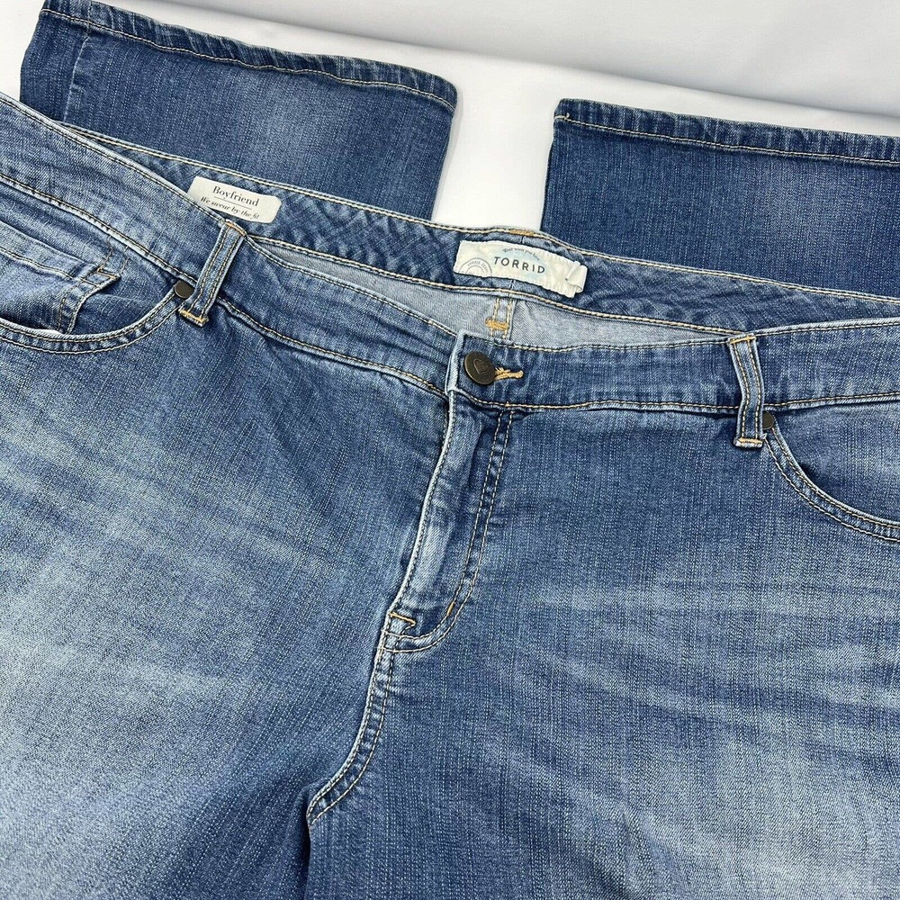 Torrid Boyfriend Swear By The‎ Fit Straight Stretch Jeans Sz 26 Medium Wash